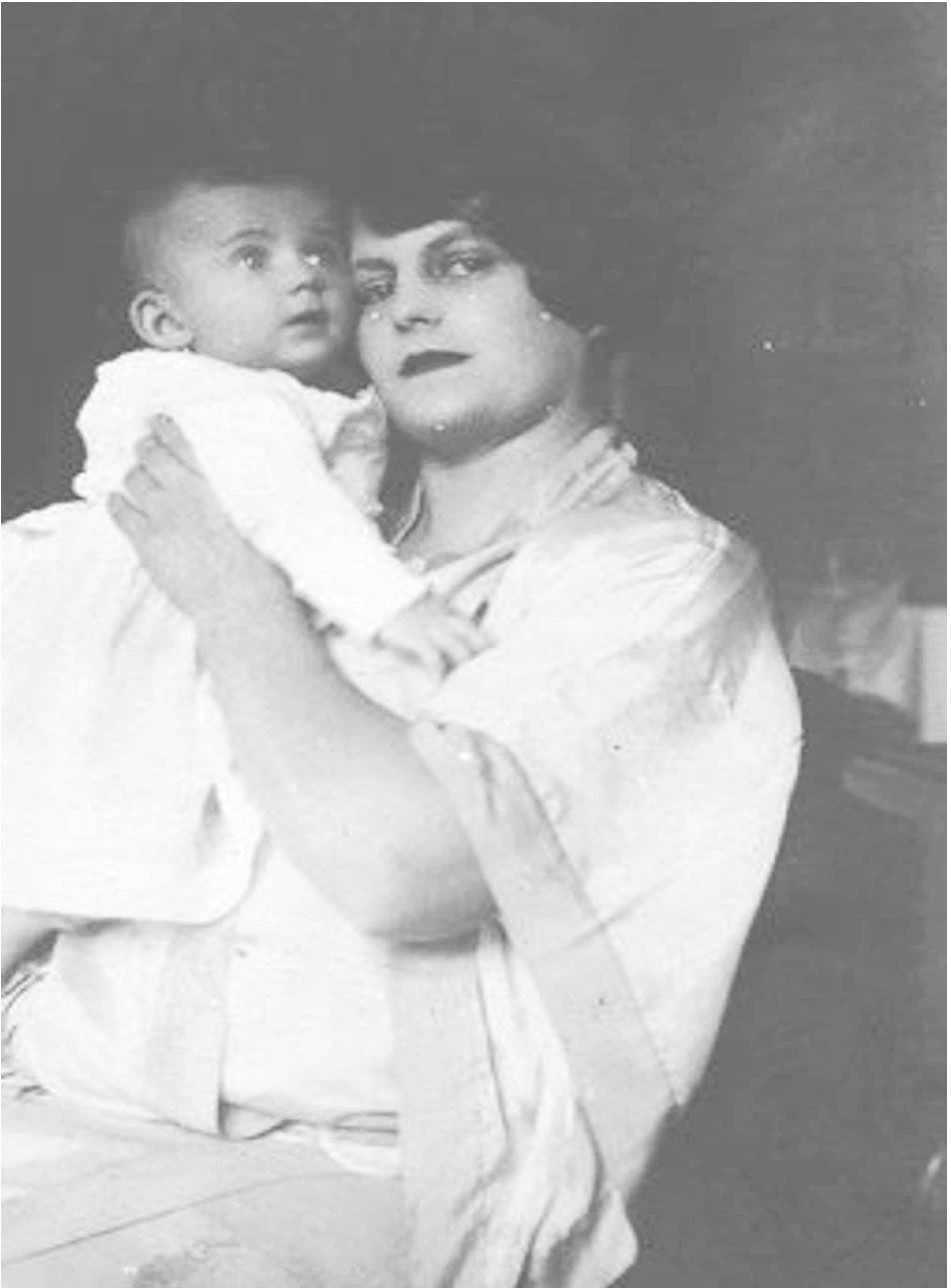 Hela Lejman z synem Jurkiem, ok. 1922. Ze zbiorów rodziny Fishautów.
