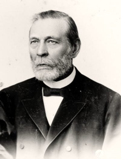 Aleksander Ferdynand Temler (1825–1917), współwłaściciel garbarni; za finansowe wspieranie powstania styczniowego więziony w Cytadeli. Fotografia portretowa (serwis „Polacy z wyboru” FWPN).