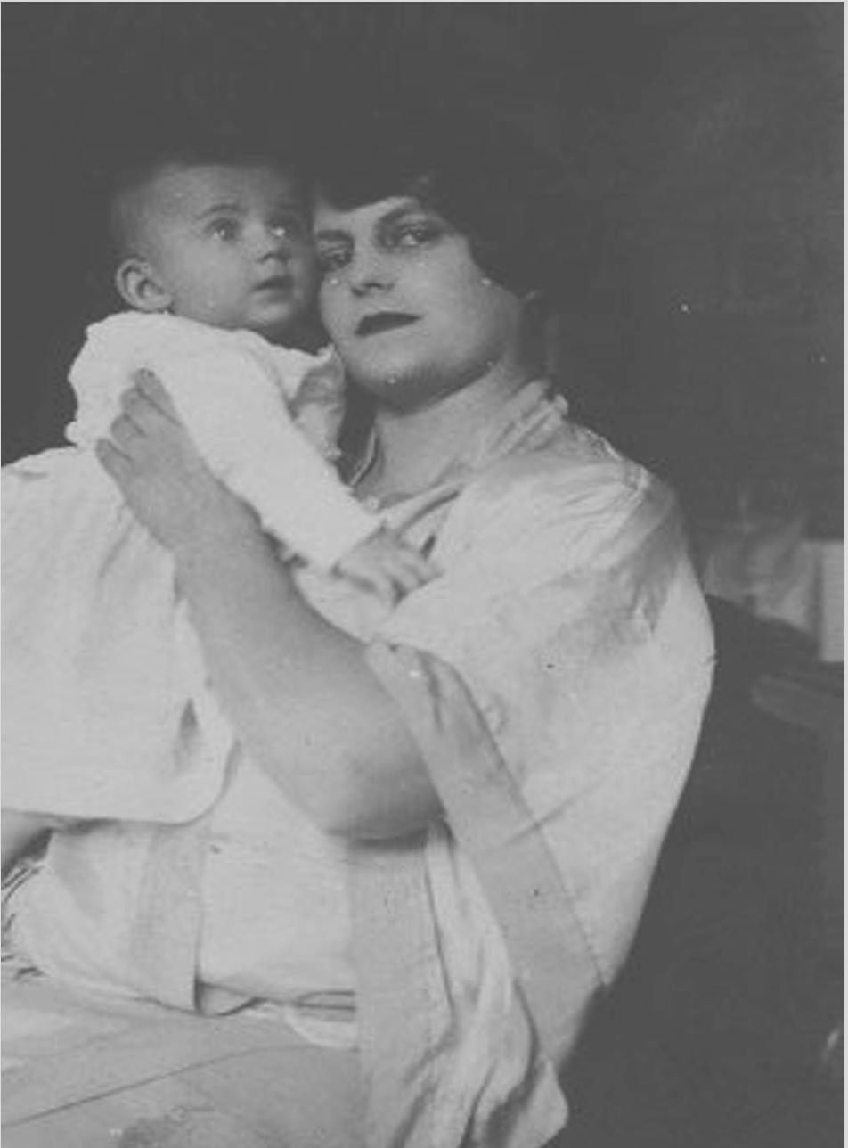 Hela Lejman z synem Jurkiem, ok. 1922. Ze zbiorów rodziny Fishautów.